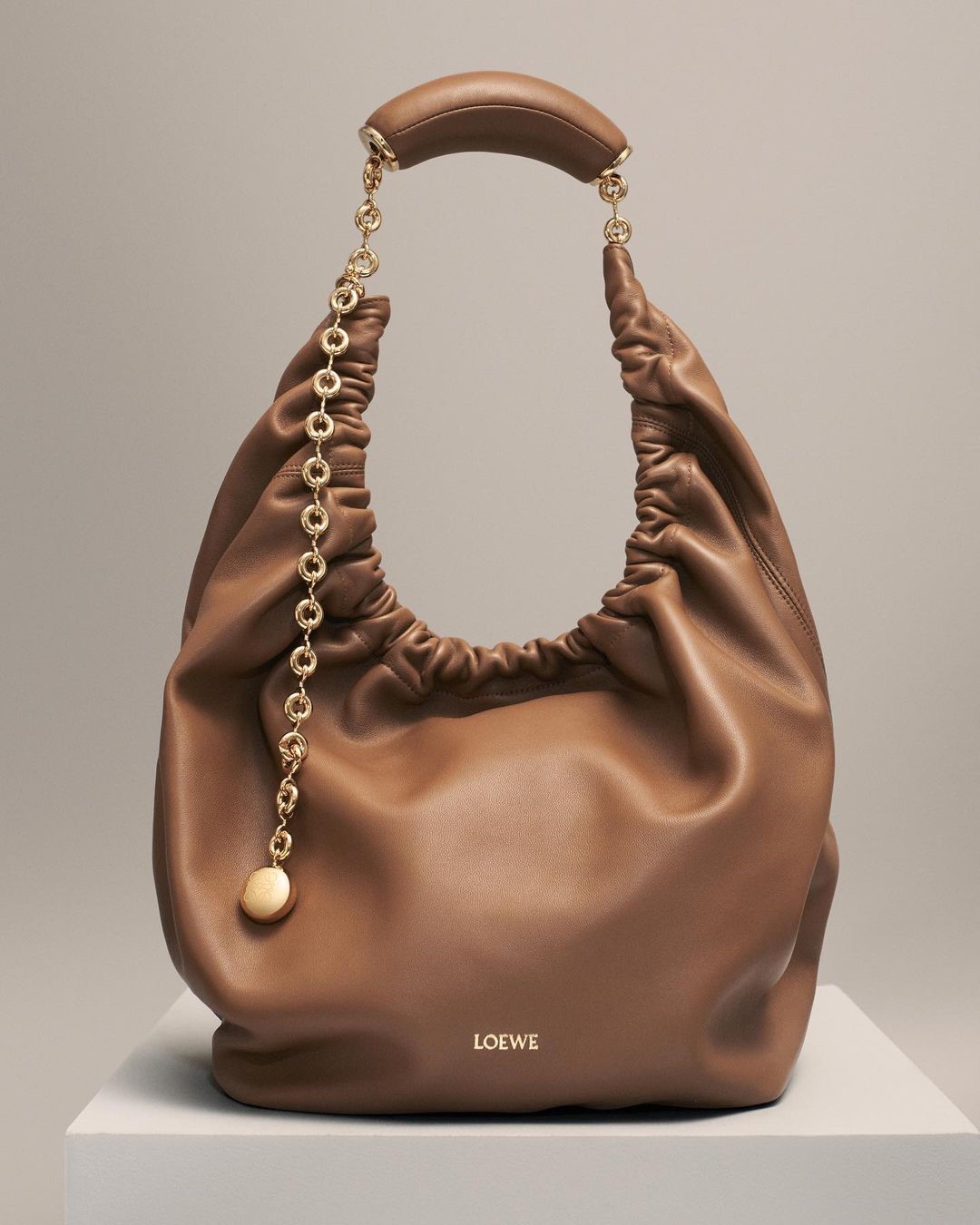LOEWE經典包款推薦-24春夏女星們都要背到這款高級的LOEWE Squeeze bag！