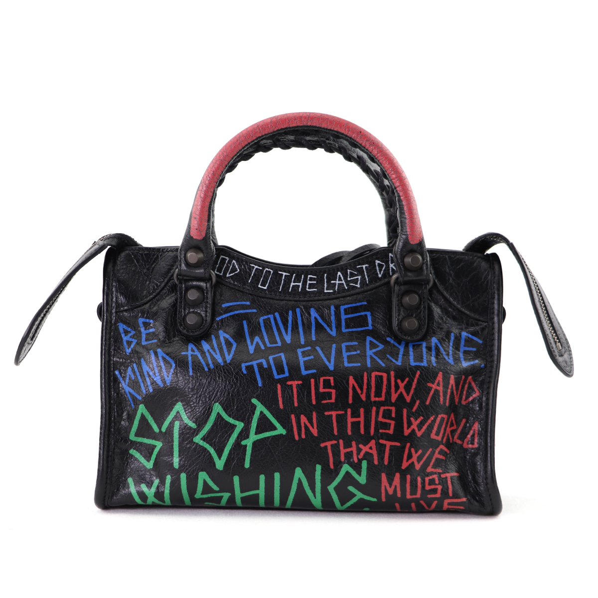 balenciaga黑色city mini 涂鸦机车包|hama boutique 亚玛精品
