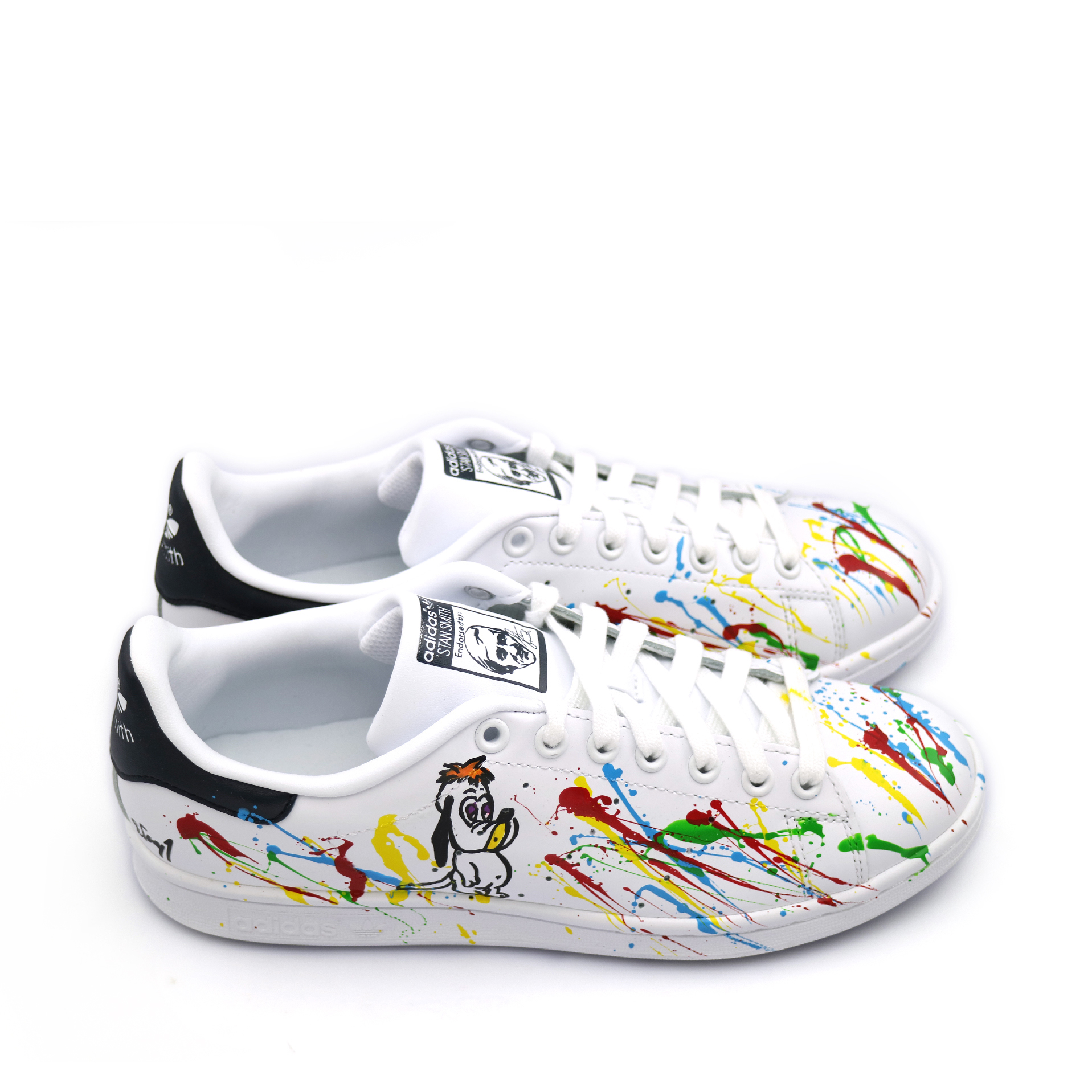 adidas黑色白色涂鸦 stan smith|hama boutique 亚玛精品