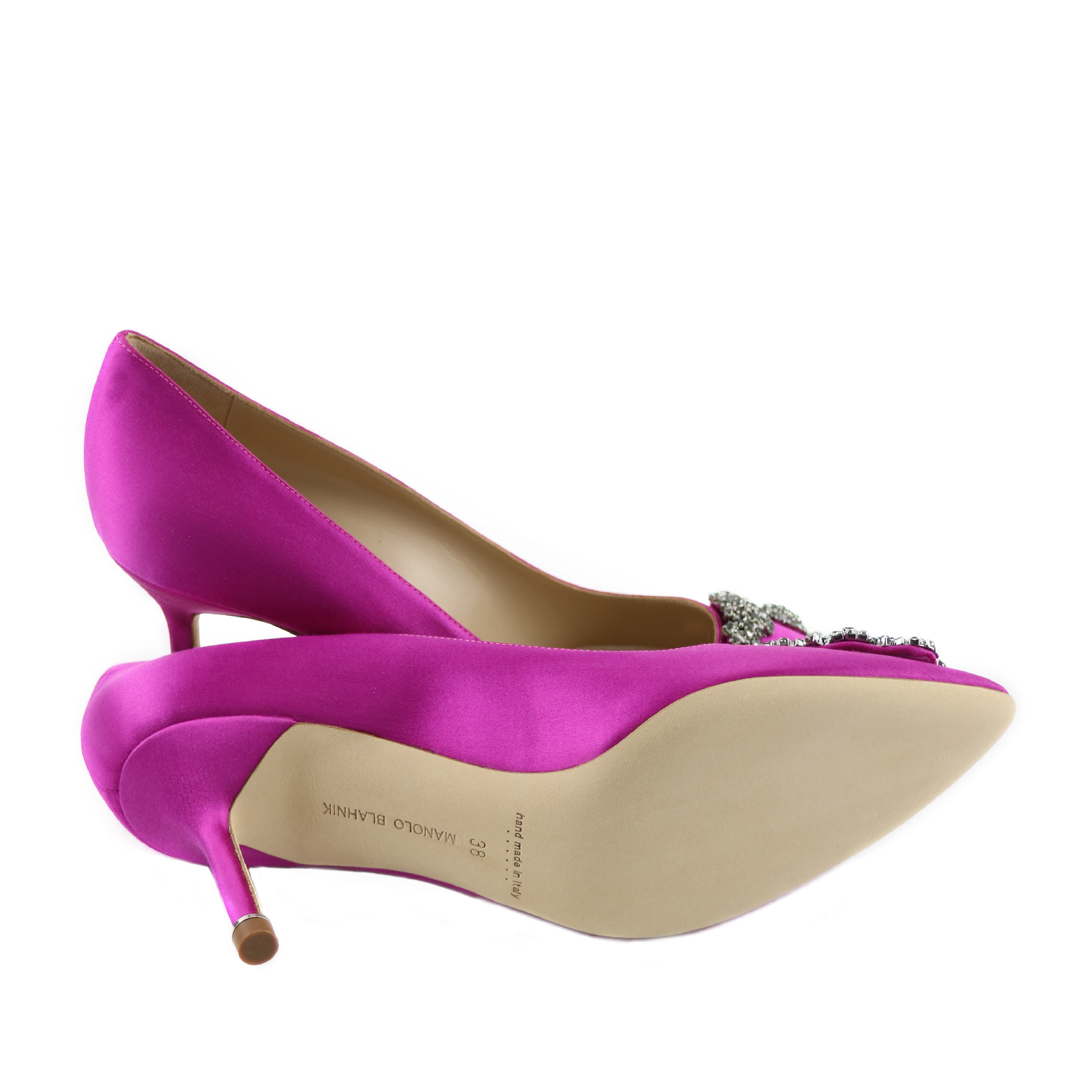 manolo blahnik桃红色缎面高跟鞋hangisi70 330 50%off $38,500